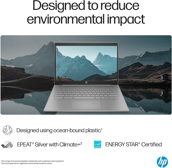 HP 14" Laptop 2026 Student Business, Intel N4500 CPU, 4GB RAM | Copilot AI, Ultra-Portable, Long Battery Life, Fast Charge, Webcam, WiFi 6, Chrome OS for Everyday Use, Gray - Image 8