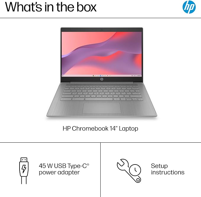 HP 14" Laptop 2026 Student Business, Intel N4500 CPU, 4GB RAM | Copilot AI, Ultra-Portable, Long Battery Life, Fast Charge, Webcam, WiFi 6, Chrome OS for Everyday Use, Gray - Image 7