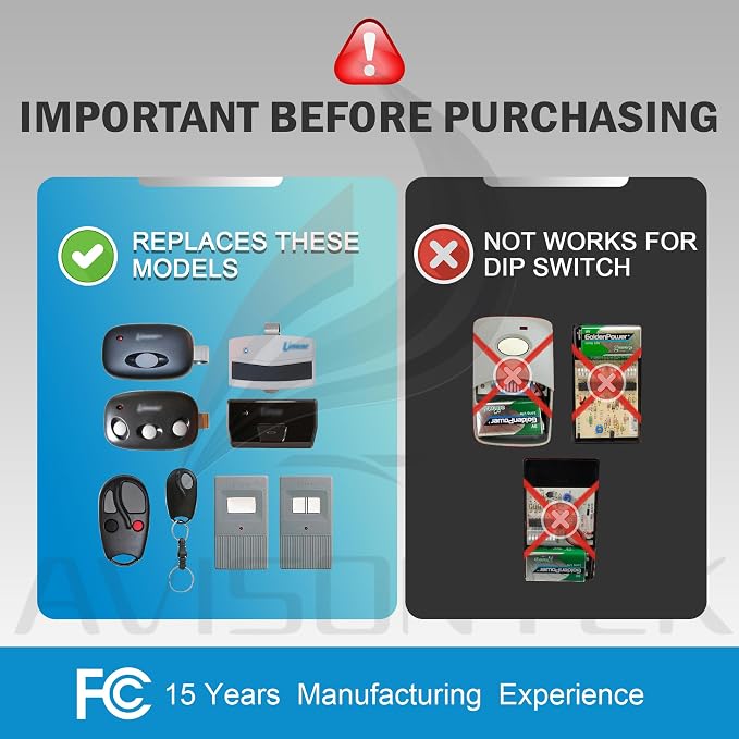 Avisontek 2-Pack for Linear Garage Door Opener Remote ACT-31B Megacode - Image 2