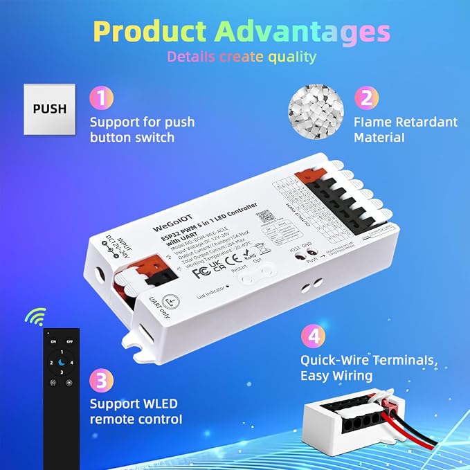 ESP32 LED PWM Smart Lighting Controller 5-in-1 Dimming - Image 8