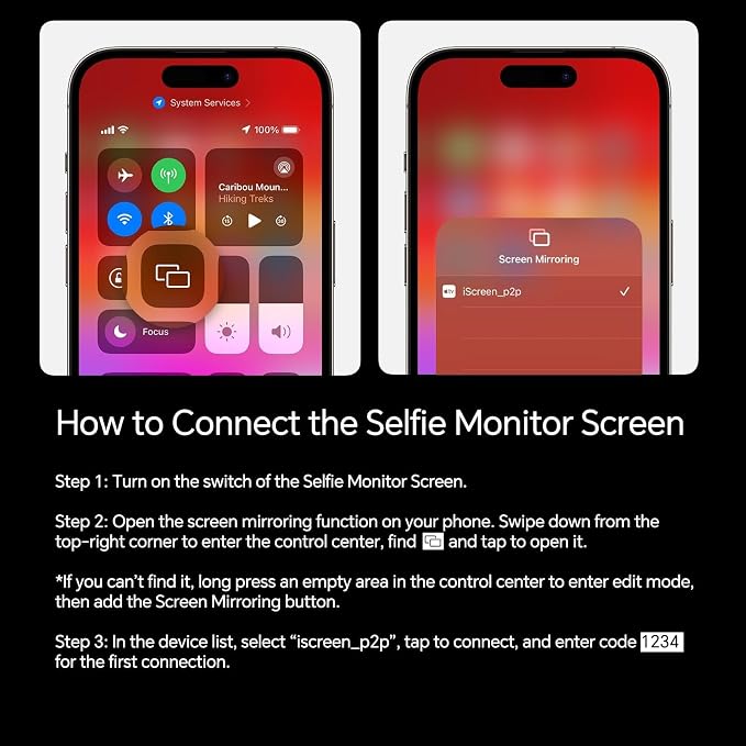 LUCKSKY Vlog Selfie Monitor Screen iPhone, 4K 60fps Recording, Wireless Screen - Image 6