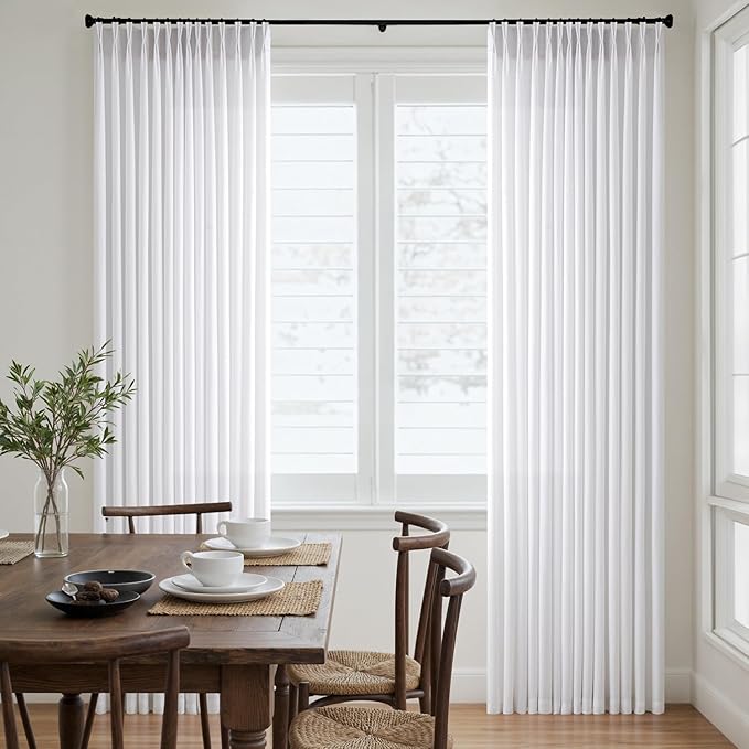 Memory Trained Pinch Pleated Curtains 92 Inches Long, Viral Linen Pinch Pleat - Image 4