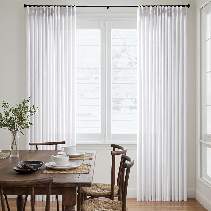 Memory Trained Pinch Pleated Curtains 105 Inches Long, Viral Linen Pinch Pleat - Image 4