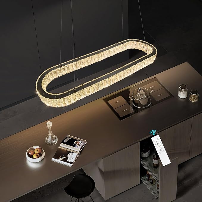 HAIXIANG LED Long Chandeliers for Dining Table Modern Chandelier Dimmable - Image 5