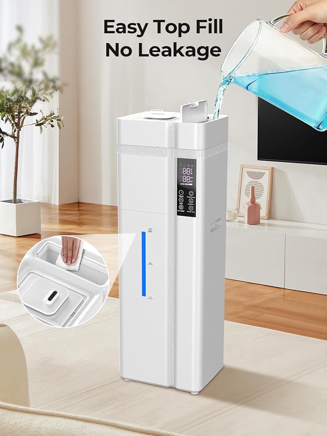 13L/3.43Gal Humidifier Large Room, 800ft² Coverage, 100H Runtime, Auto Humidity Control, Top Fill, Humidifiers for Bedroom, 35dB Quiet, Sleep Mode, Aroma Diffuser, 24H Timer, Auto Shut-off Protection - Image 6