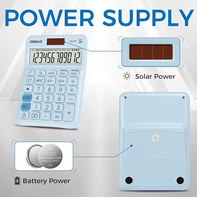 Pocket Small Size Desk Calculator, 12 Digit Large LCD Display, Basic Tax - Image 6