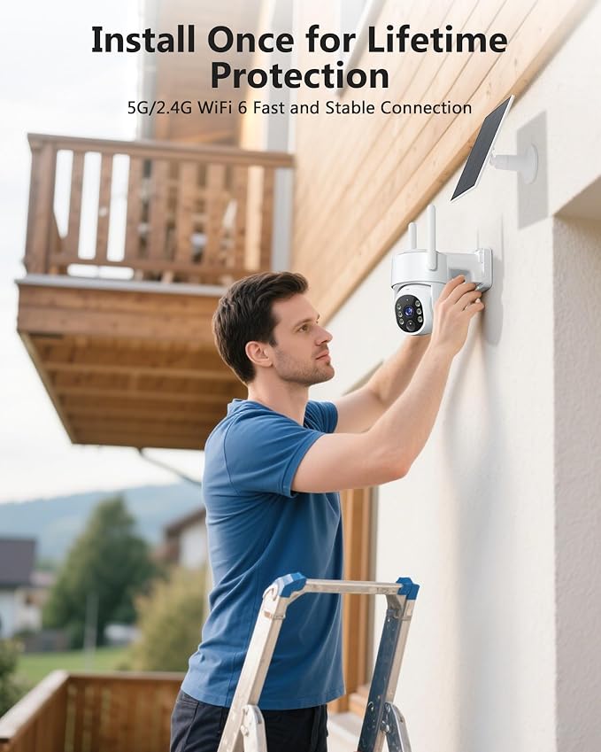 Gianteye 5G Solar Security Cameras Wireless Outdoor, 2K Cameras - Image 3