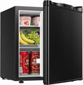 1.7 Cu.Ft Mini Fridge with Freezer, Single Reversible Door Compact Refrigerator, Adjustable Thermostat&Energy Saving Mini Fridge for Bedroom, Dorm, Office, Low Noise, Black by ICYGLEE