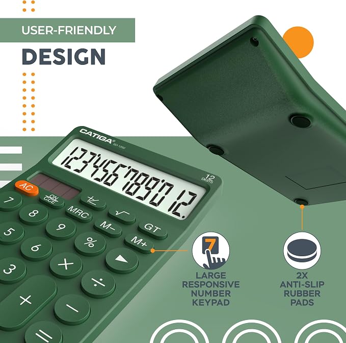 CATIGA 12 Digit Desktop Calculator Basic Desk Calculator - Image 5