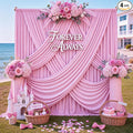 20ft x 12ft Wrinkle Free Pink Backdrop Curtains by CO-AVE