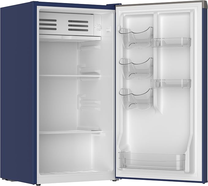 Frigidaire Mini Refrigerator, Compact Freezer Compartment, Adjustable Thermostat Control, Reversible Door, Contemporary Series, 3.2 cu ft, Blue - Image 5