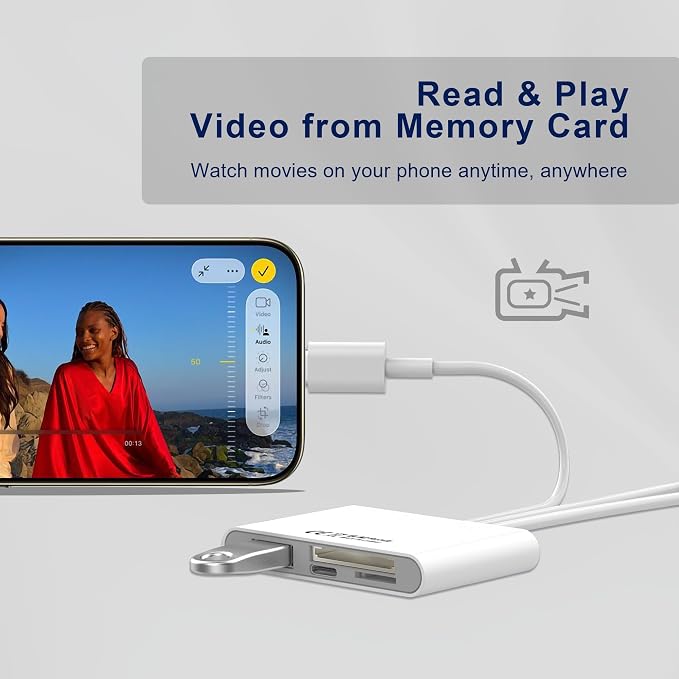 4-in-1 SD Card Reader for iPhone iPad Mac, USB-C+Lightning+USB 3.0 OTG Adapter - Image 7
