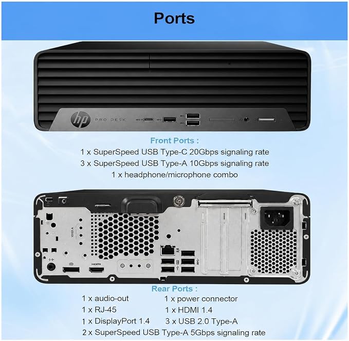 HP ProDesk SFF 400 G9 Business Desktop Computer, 14th Gen Inte i7-14700(20-Cores/28-Threads), 32GB DDR5 RAM, 2TB Storage, Small Form Factor, DisplayPorts, Type-C, Wi-Fi, HDMI, Windows 11 - Image 3
