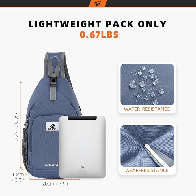SKYSPER Sling Bag RFID Crossbody Sling Backpack Cross Body Shoulder Bag Travel - Image 5