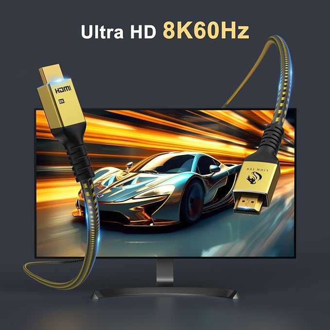 LIONWEI 8K Certified HDMI Cable 6.6FT/2M, HDMI 2.1 Cable 8K@60Hz 4K@120Hz - Image 2