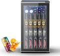 Electactic 26 Bottle Wine Cooler 130 Can Beverage Refrigerator, Small Freestanding Cabinet Wine Cellar with 40℉-61℉ Temperature Control Glass Door, Black by Electactic
