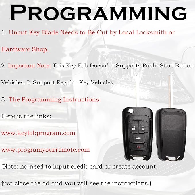SUPALAND Flip Key Fob Replacement Fits - Image 4