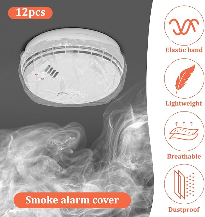 12 Pcs Detector Cover Fire Alarm Dust Paint Cover Stretch Plastic Fire Alarm - Image 2