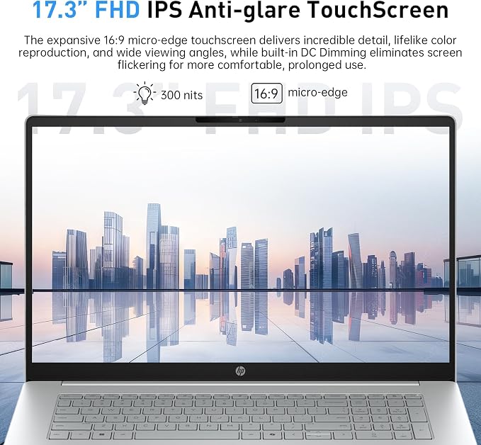 HP OmniBook 17.3” Touchscreen Next Gen AI Laptop, Latest AMD Ryzen 5 CPU | 24GB DDR5 RAM, 1TB SSD, Copilot Key, AMD Radeon 660M Graphics, Backlit Keyboard, Win11 Home, Silver, w/ Wireless Mouse - Image 4