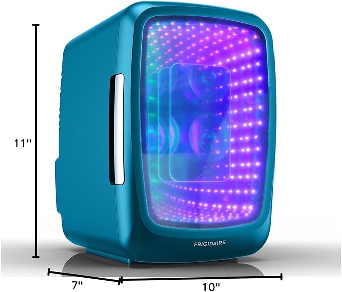 Frigidaire Gaming Light Up Mini Beverage Refrigerator, 6 can, 4 liters, Cooler with large see through door and LED lights Perfect for Gaming Experience, Home, Office, or Cars.12V Charger (Blue) - Image 11