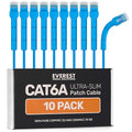 Everest Ultra Slim Cat6a Ethernet Patch Cables 0.5ft Blue by EverestMediaSolutions