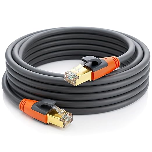 Cat 8 Ethernet Cable 60ft, High Speed LAN Cables 40Gbps 2000MHz Shielded by Plusivo
