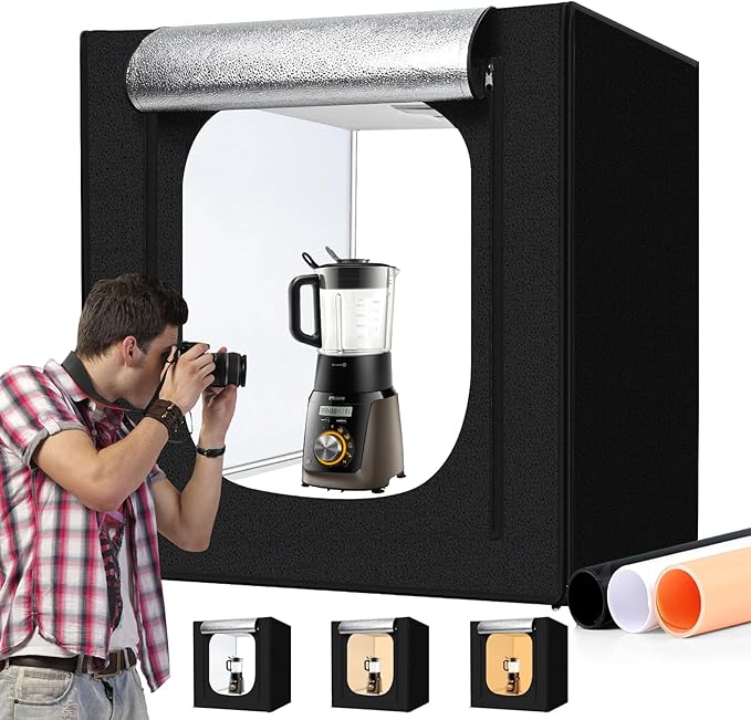 Photo Light Box 28x28 Inch for Photography, 3 Color 10-Level Adjustable Photo by Hongbang