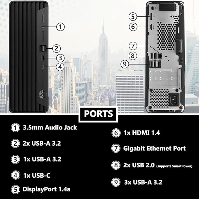HP ProDesk 400 G9 SFF Business Desktop Computer, Latest 13th Gen Intel Core i3 CPU, 32GB RAM, 1TB PCle SSD, Dual 4K Display Support, USB-C, HDMl, RJ-45, Wi-Fi, Wired Keyboard & Mouse, Windows 11 Pro - Image 3