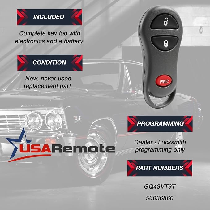 Car Key Fob Keyless Entry Remote fits Jeep Cherokee/Jeep Grand Cherokee 1999 - Image 3