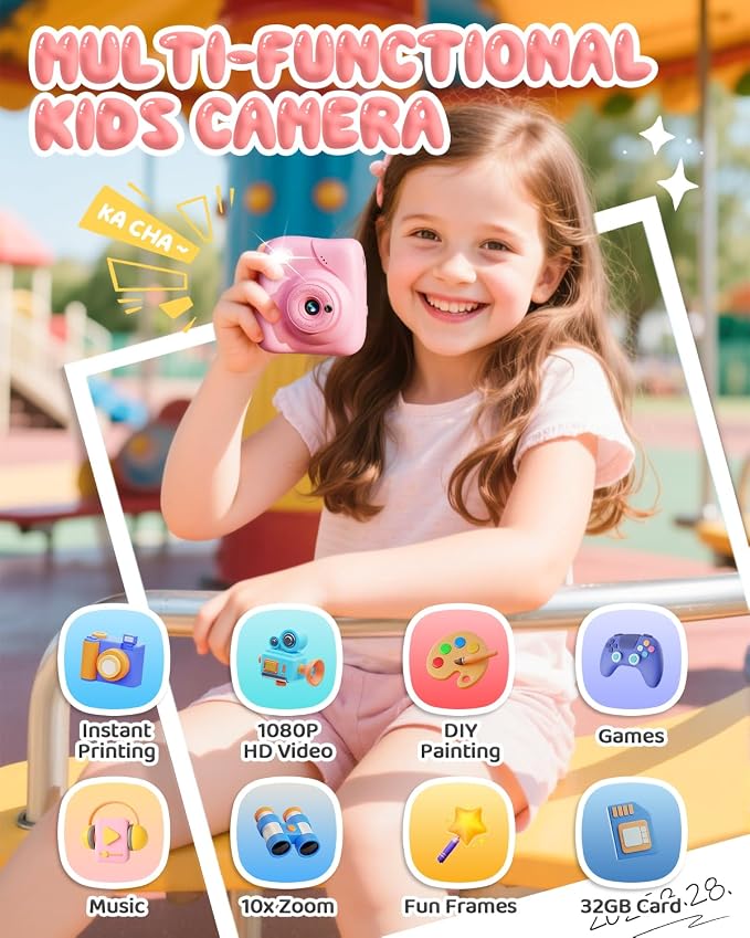 Kids Camera Instant Print, 1080P HD Kids Instant Camera - Image 2