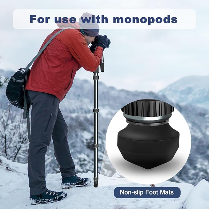 Manbily Universal Tripod Rubber Foot Spike, Anti-Slip 3/8" Rubber Feet - Image 7