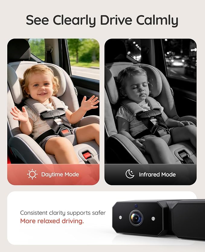 Babyvue Wireless Dual Car Camera Baby Monitor Fast Setup, HD1080P Spilt-Dispaly - Image 5