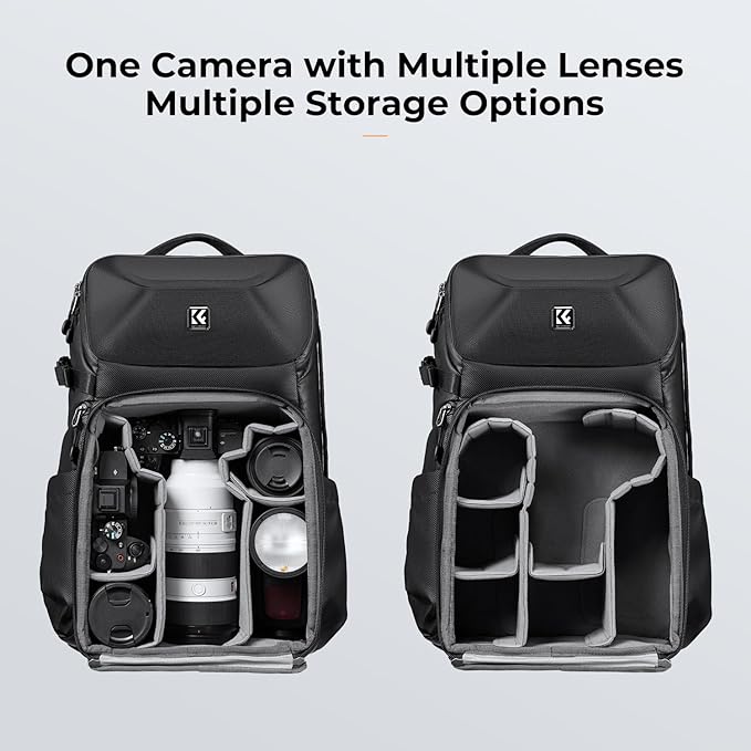 K&F CONCEPT Camera Backpack Hard Shell 20L Photography Camera Bag Hardshell Case - Image 3