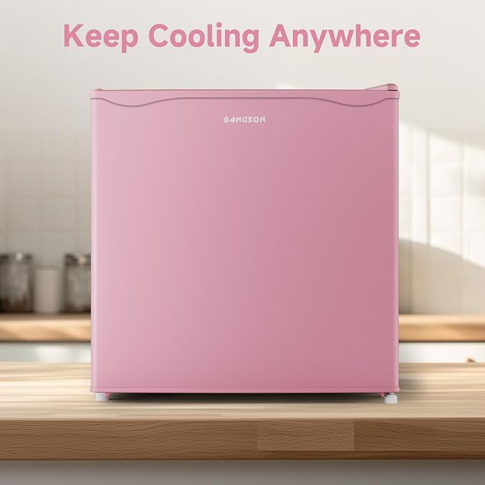 1.7 Cu.Ft Mini Fridge with Freezer for Dorm Office, Pink | Compact Refrigerator Office, Energy Saving Small Fridge Reversible Single Door, Low Noise for Bedroom Small Apartment - Image 8