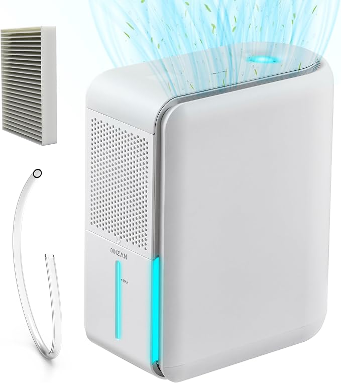 3 in 1 Dehumidifier, Humidifier & Aroma Diffuser with Air Combo One - 39Oz, Small Auto Purifier Humidity Control Quiet 27db Multifuctional Colorful Mist,for Bedroom/Bathroom/Bome/Basement(350 sq.ft) by DINZAN