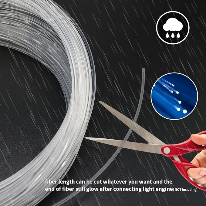 AZIMOM PMMA Plastic End Glow Fiber Optic Cable 0.5mm 100m/Roll - Image 2