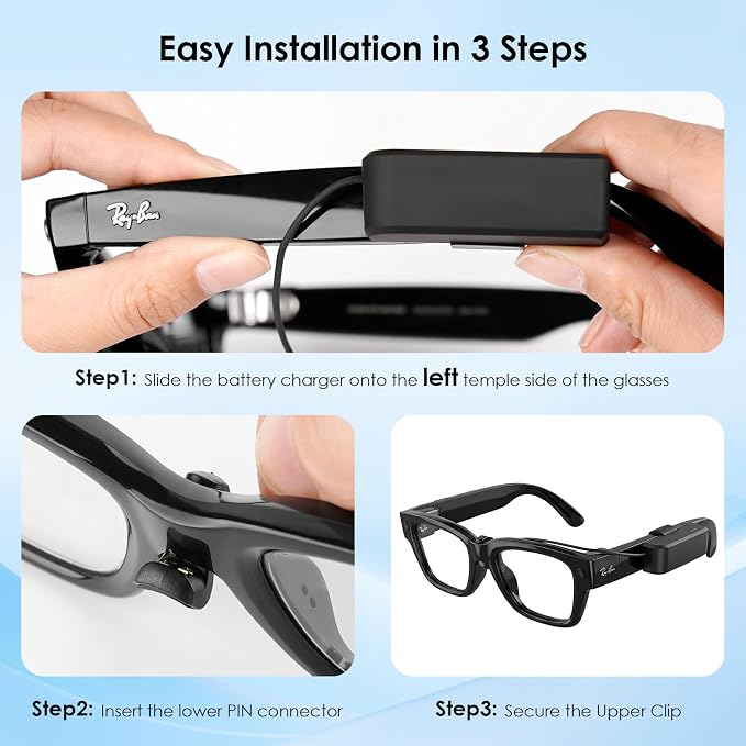 Battery Pack Charger for RayBan Meta Display, Portable Charger for Meta Glasses - Image 8