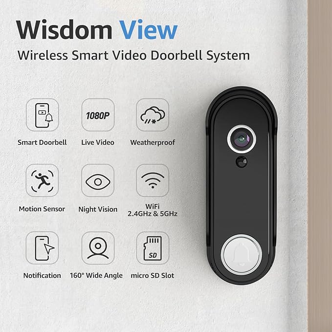 Wireless Smart Video Doorbell System, 1080P Video Doorbell Camera - Image 2