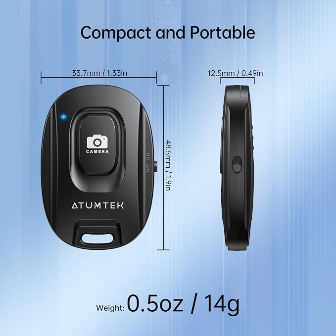 ATUMTEK Camera Remote Shutter for iPhone and Android Smartphones, Wireless - Image 2