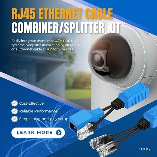 TNP RJ45 Ethernet Cable Combiner/Splitter Kit, 2 Male to 1 Female & 1 Male to 1 - Image 2