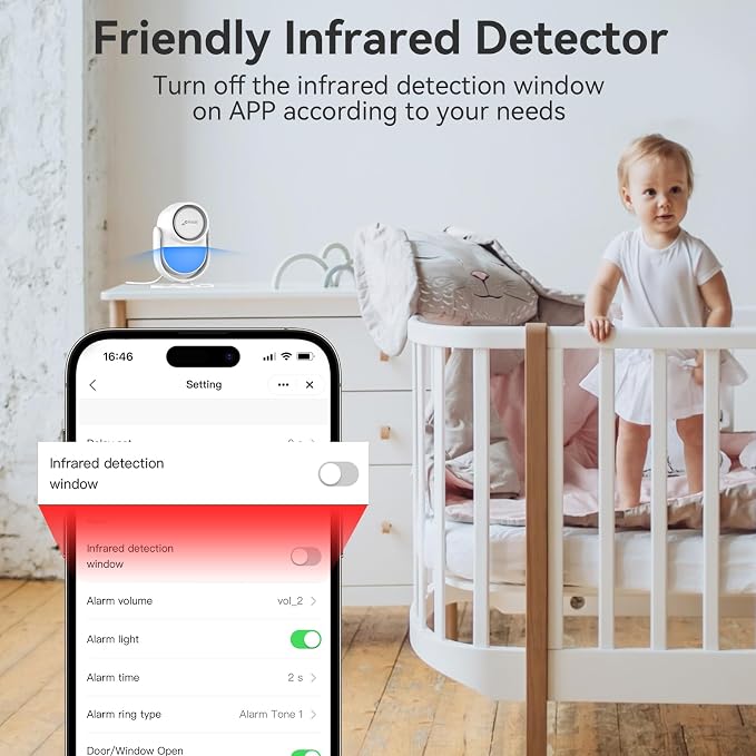 CPVAN WiFi Motion Sensor Alarm System, 125dB Smart PIR Detector - Image 4