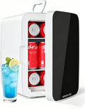 Antarctic Star Mini Personal Fridge Cooler, 10L Portable Compact Refrigerator, 2.6 Gal Small Cooler with AC/DC Adapters for Beverages, Food, Skincare, Bedroom, Office, Dorm Room, or Cabin, White by AntarcticStar