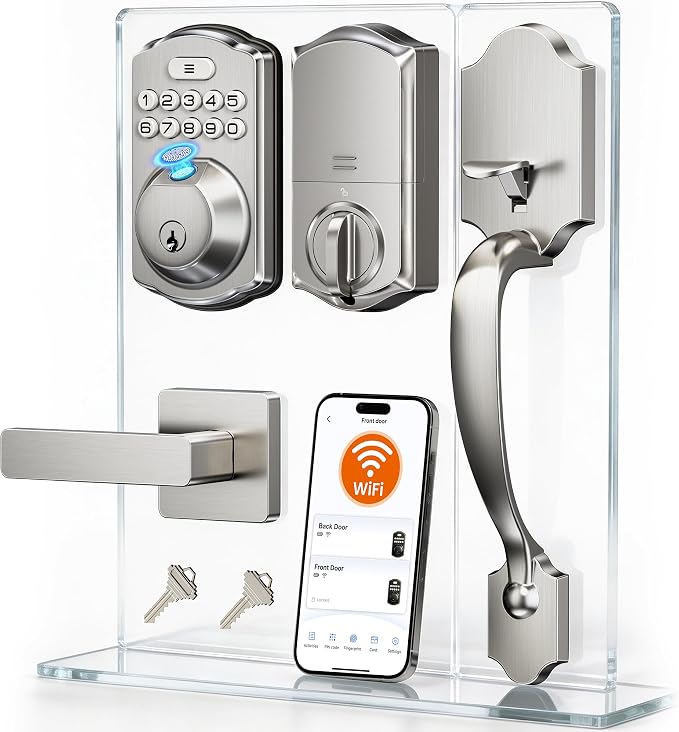 Veise VE012W-H WiFi Smart Front Door Lock Set, Built-in WiFi, App Remote & by Veise