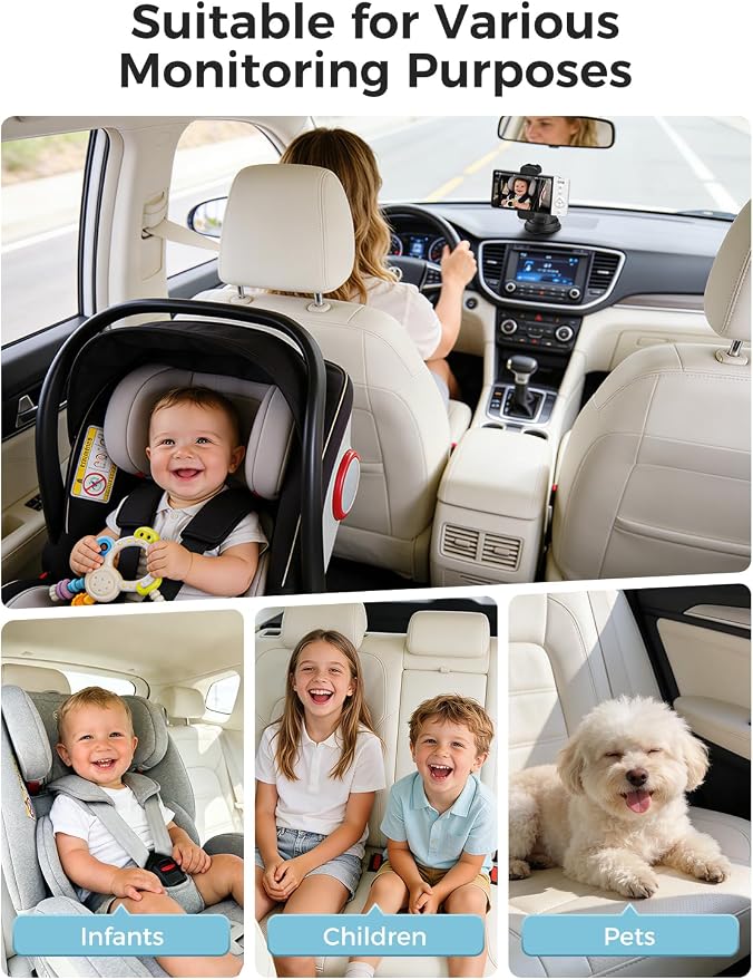 GHB Wireless Baby Car Camera 5" HD, 3500mAh Baby Monitor 2000mAh Camera Non WiFi - Image 2