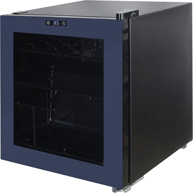 West Bend Beverage Cooler Refrigerator 15 Wine Bottle/60 Can Capacity, Glass Door, 17-Inch Wide Freestanding, Adjustable Thermostat Control, 1.6-Cu.Ft, Slate Blue - Image 3