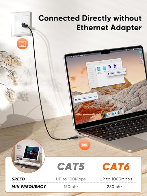 CableCreation USB to Ethernet Cable 3.3FT, USB to RJ45 Internet LAN Network - Image 2