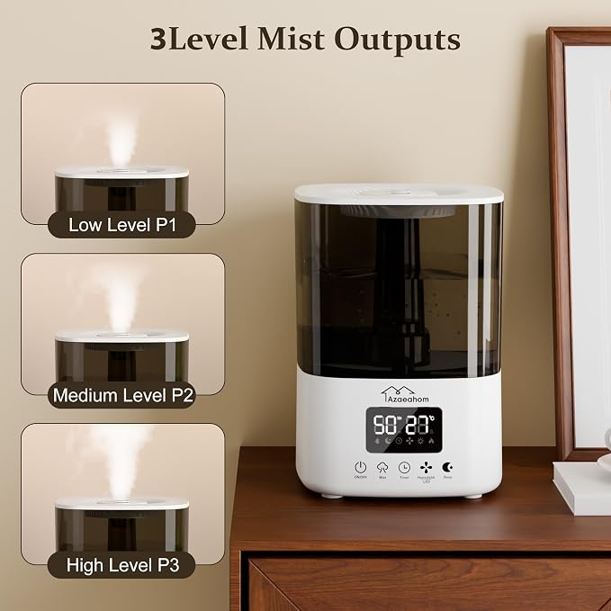 Smart Humidifiers for Bedroom, Top Fill 4L Cool Mist Air Humidifier for Large Room, Essential Oil Diffuser App Control, Fast Symptom Relief, Nightlight, 12H Quiet Runtime for Baby, Plant - Image 7