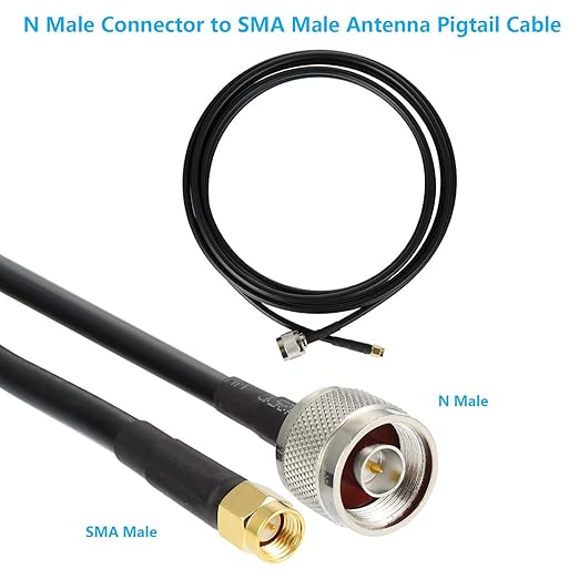 1ft N Male to SMA Male Cable 2PCS, SMA to N Cable 50 ohm Ultra Low Loss KMR240 - Image 4