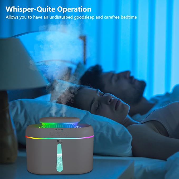 2L humidifiers for bedroom humidifier Home Ultra-Quiet 28 dB Quiet Supersized Cool Mist Air Humidifier for Baby Nursery，Dual Nozzie，Easy to Clean & Fill, 7 Color NightLight (White) - Image 4