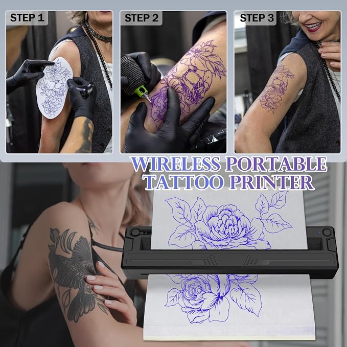 Wireless Tattoo Stencil Printer, Portable Bluetooth Thermal Tattoo Printer - Image 5